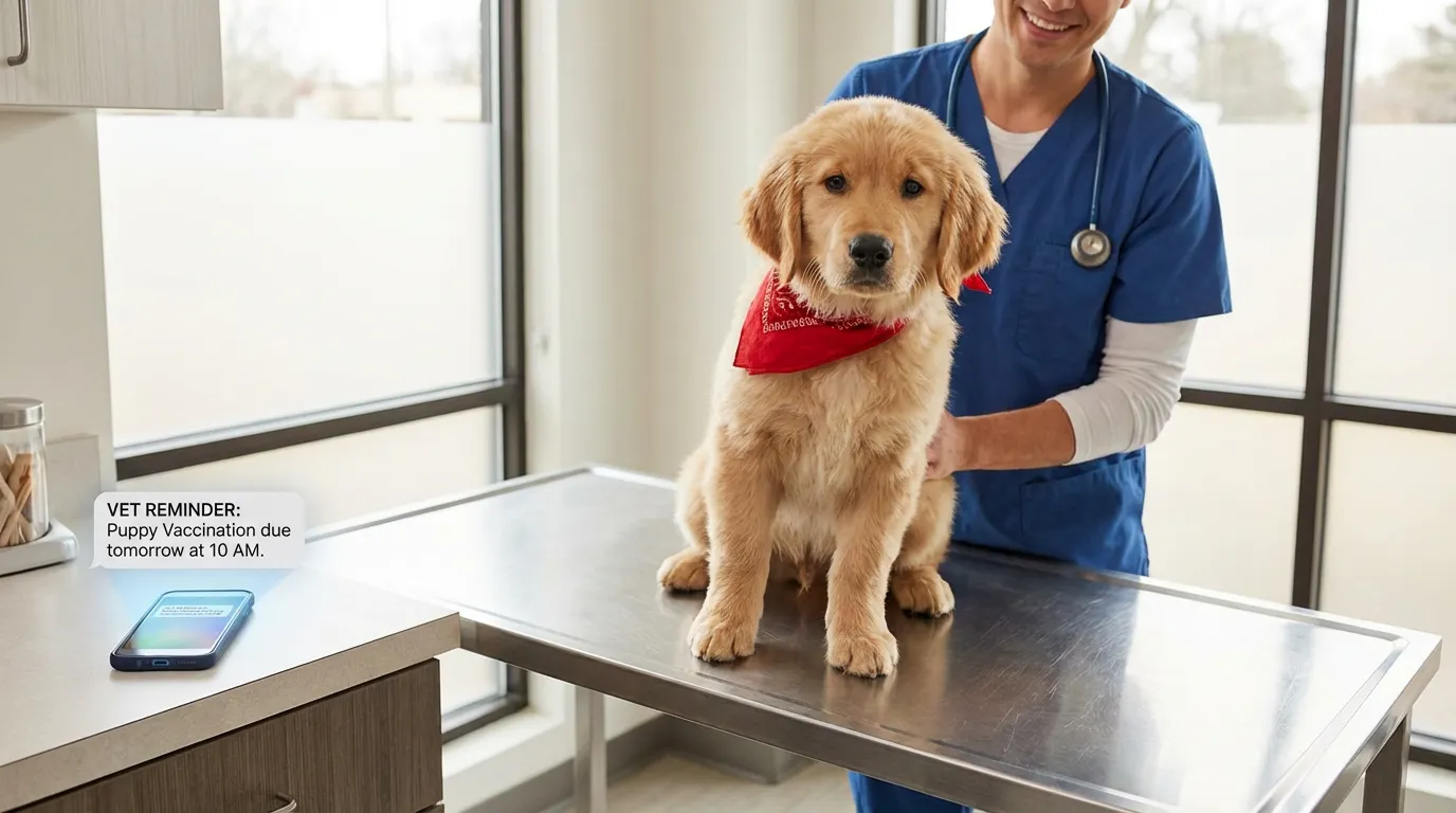 Assistant vocal automatique envoyant des rappels de vaccination aux propriétaires d'animaux de compagnie