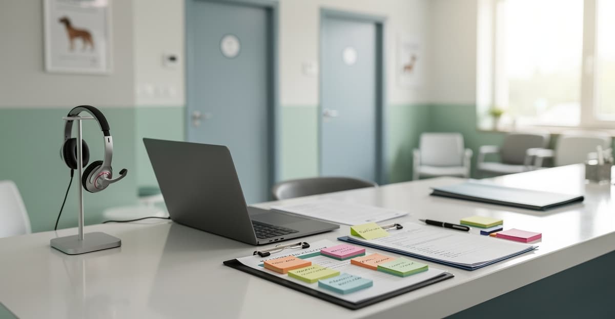 Standard de clinique vétérinaire avec routage appels vétérinaires et outils de tri organisés