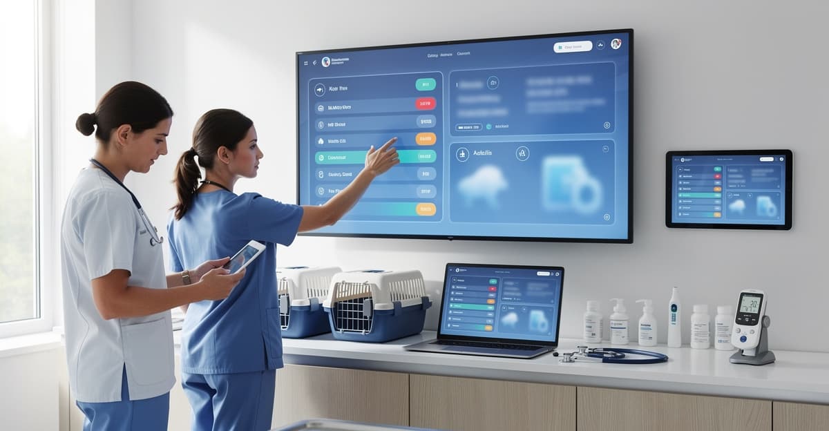 Synchronisation bidirectionnelle en clinique vétérinaire sur tableau de gestion moderne